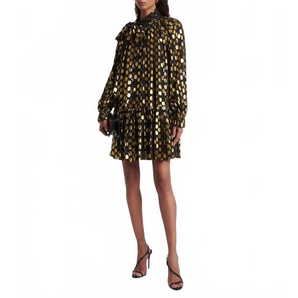 ULLA JOHNSON Dresses & Skirts - NEW ULLA JOHNSON loretta silk long sleeve mini dress in obsidian